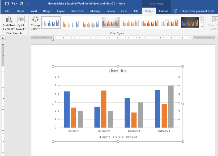 cara membuat grafik di word