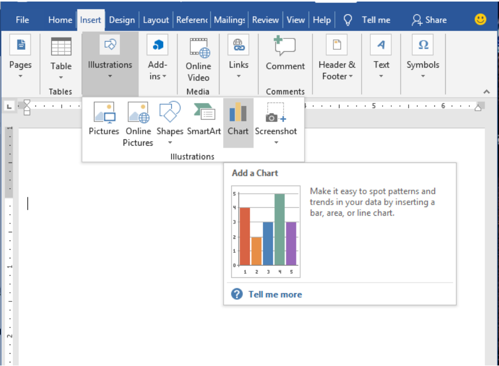 cara membuat grafik di word